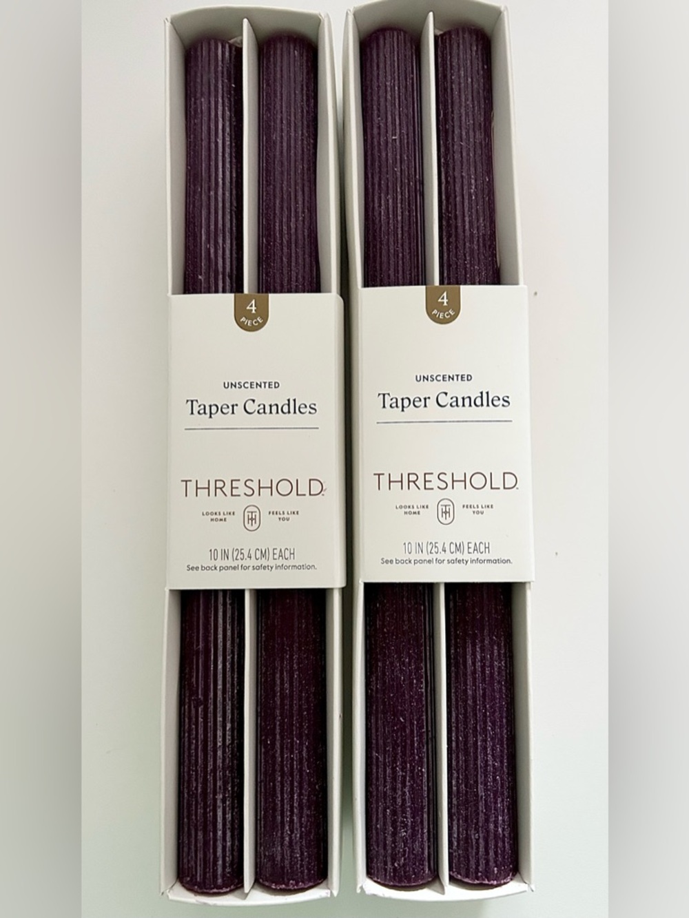2-pack 10in Tapered Candles Deep Purple- Threshold with Studio McGee  NEW